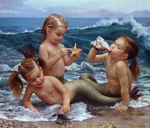 realistic mermaid Fantasy Oil Paintings